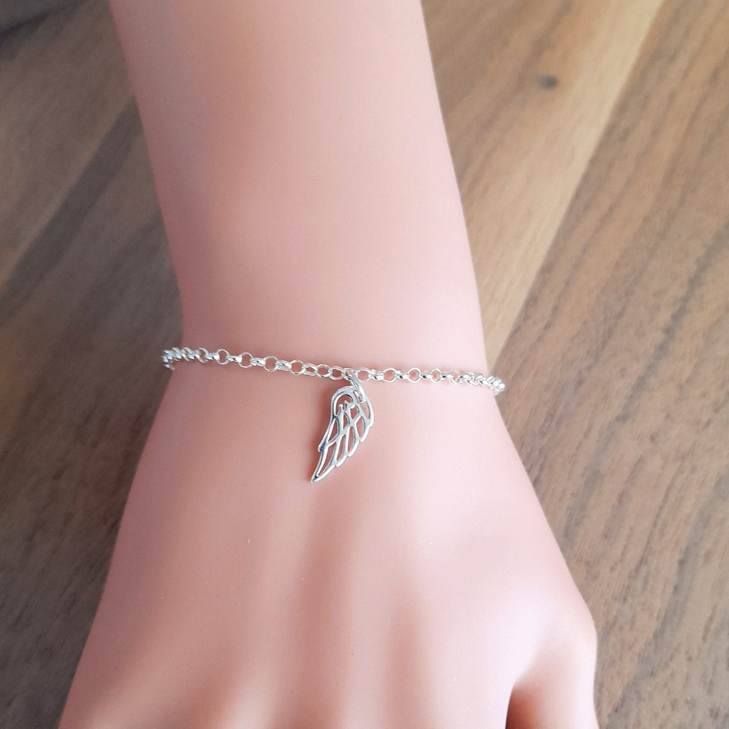 Angel Wing Charm Bracelet | Sterling Silver 925 | Meaningful Jewellery Gift
