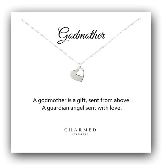 Godmother Gift, Angel Wing Necklace in Sterling Silver 925, Personalised Gift