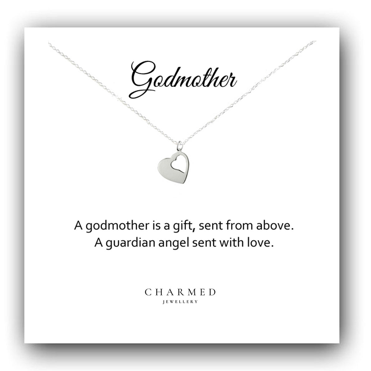 Godmother Gift, Angel Wing Necklace in Sterling Silver 925, Personalised Gift