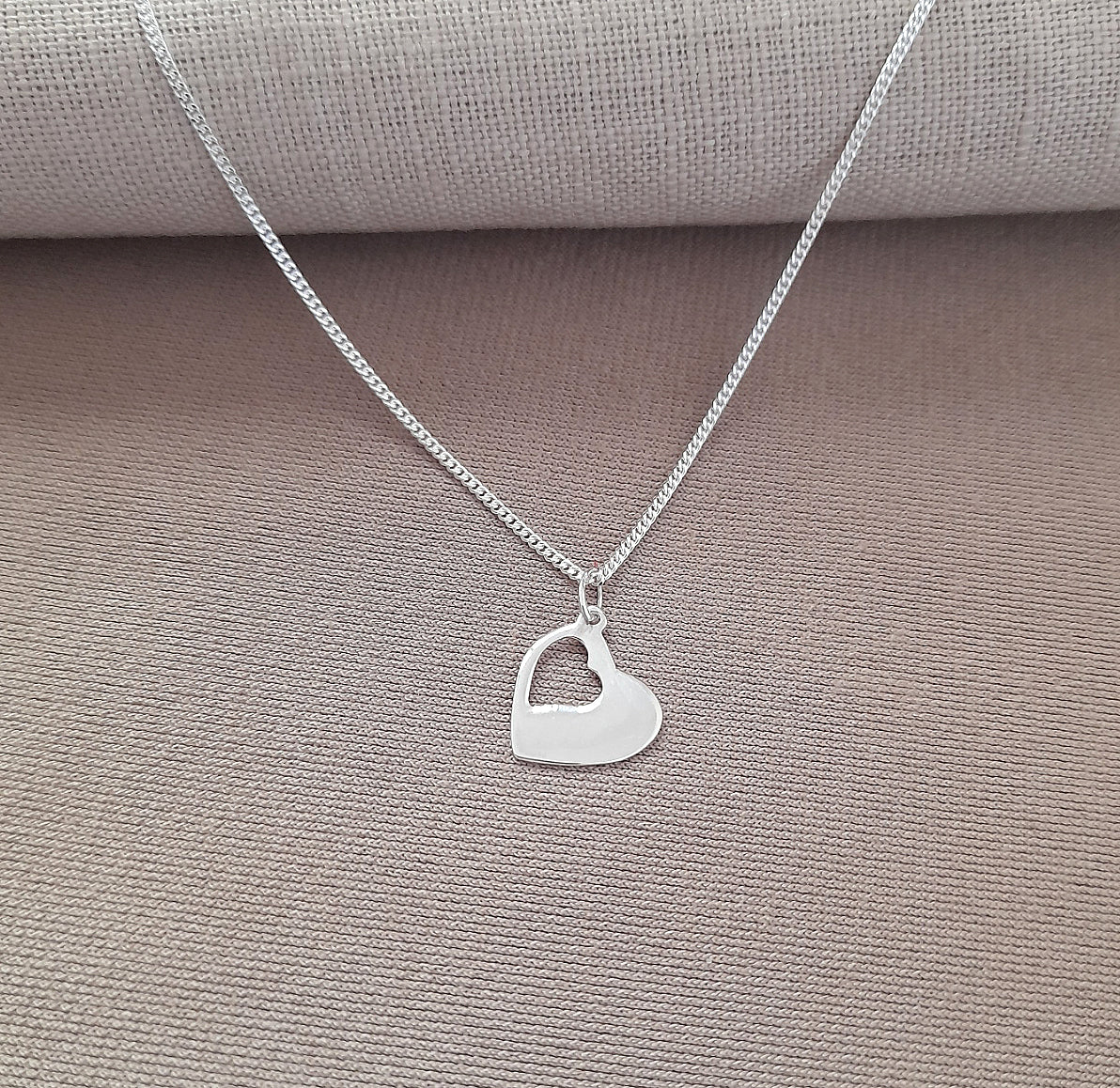 13th Birthday Cut Out Heart Necklace in Sterling Silver 925, Personalised Jewellery Gift