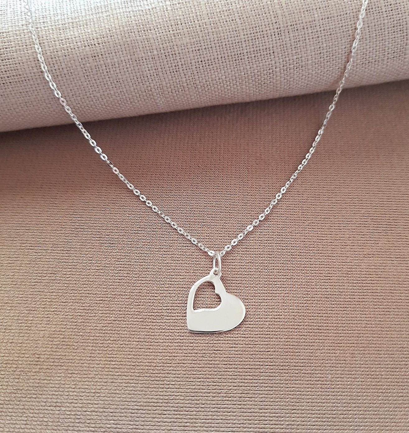 13th Birthday Cut Out Heart Necklace in Sterling Silver 925, Personalised Jewellery Gift