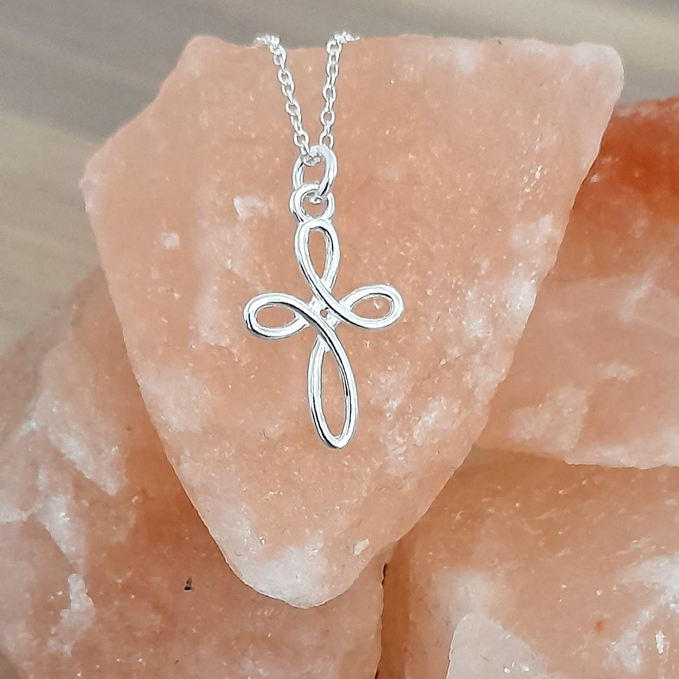 Eternity Cross Necklace Sterling Silver 925, Personalised Jewellery