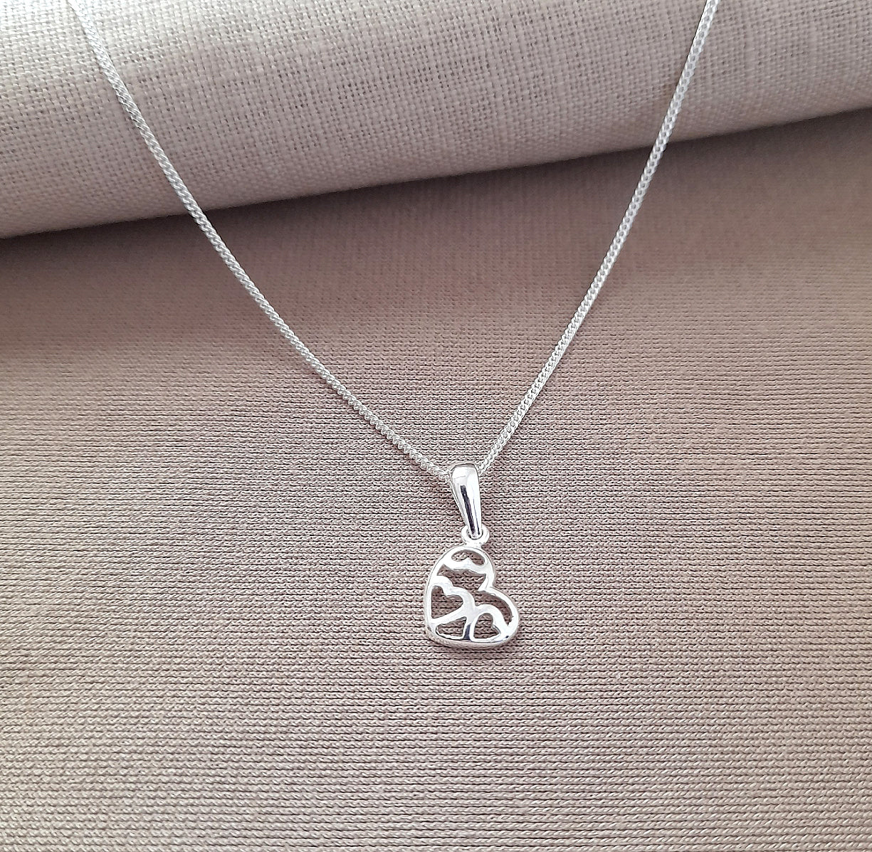 13th Birthday Fancy Heart Necklace in Sterling Silver 925 - Personalised Jewellery Gift