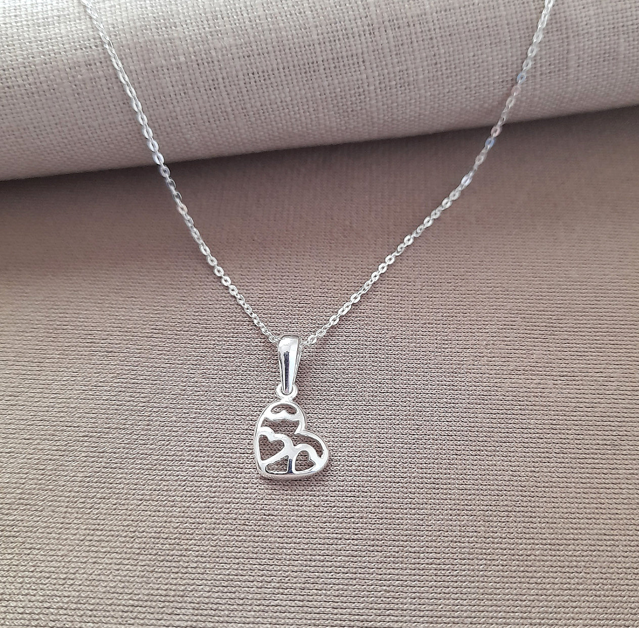 13th Birthday Fancy Heart Necklace in Sterling Silver 925 - Personalised Jewellery Gift