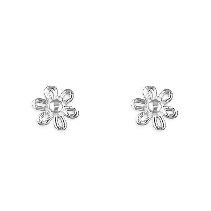 Granddaughter Gift, Flower Stud Earrings Sterling Silver 925, Personalised Jewellery Gift