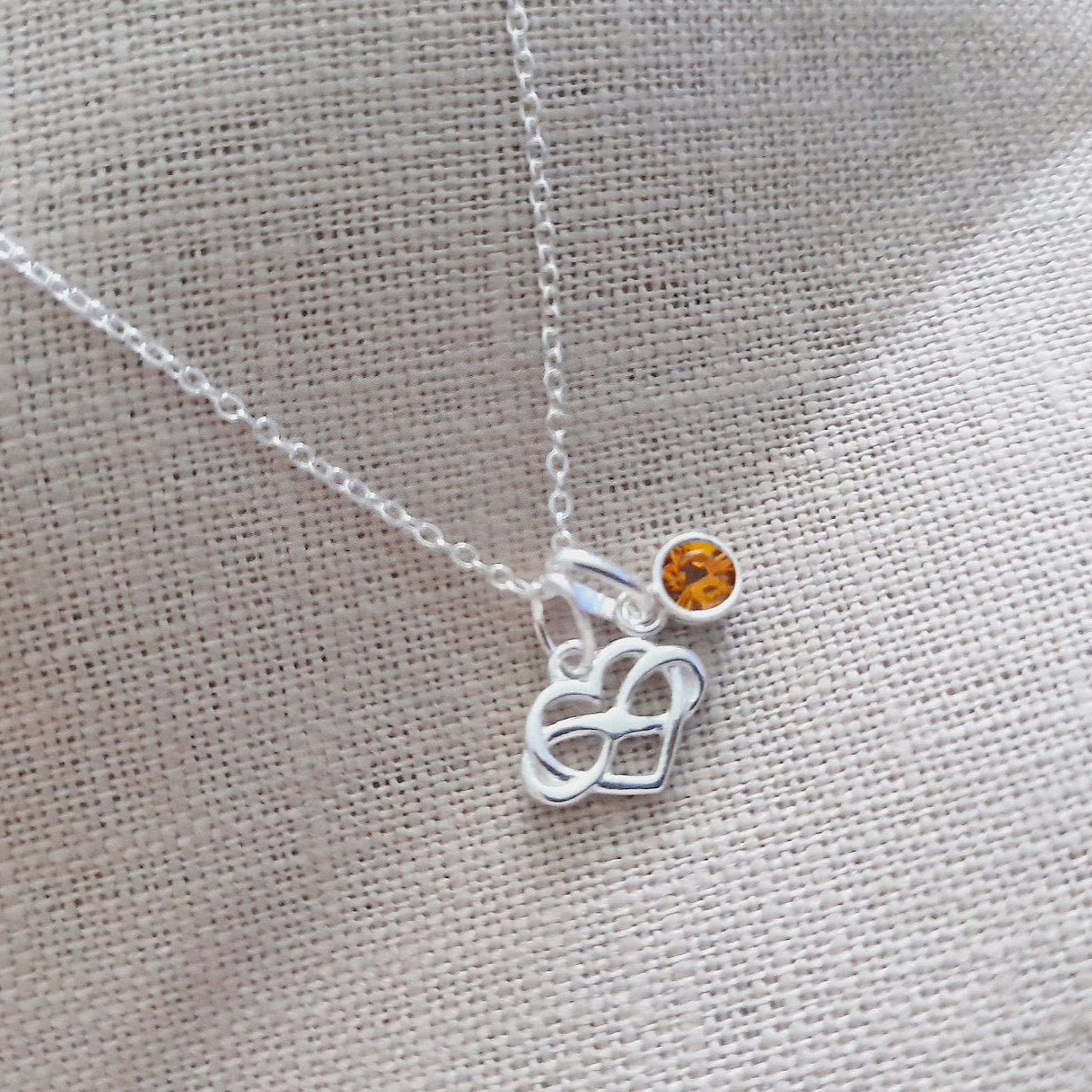 Mum Infinity Heart Necklace with Birthstone in Sterling Silver 925, Personalised Jewellery Gift