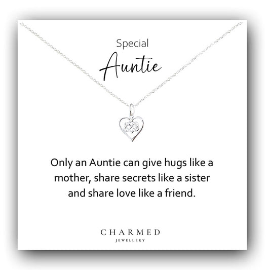 Auntie Infinity Knot Necklace in Sterling Silver 925 | Personalised Jewellery Gift