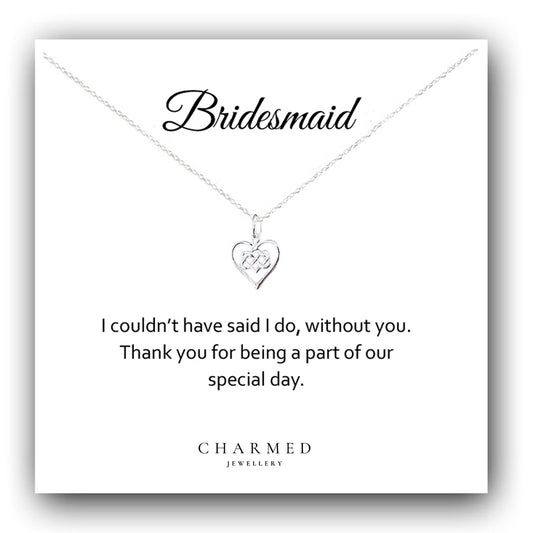Bridesmaid Infinity Knot Necklace in Sterling Silver 925 | Personalised Jewellery Gift