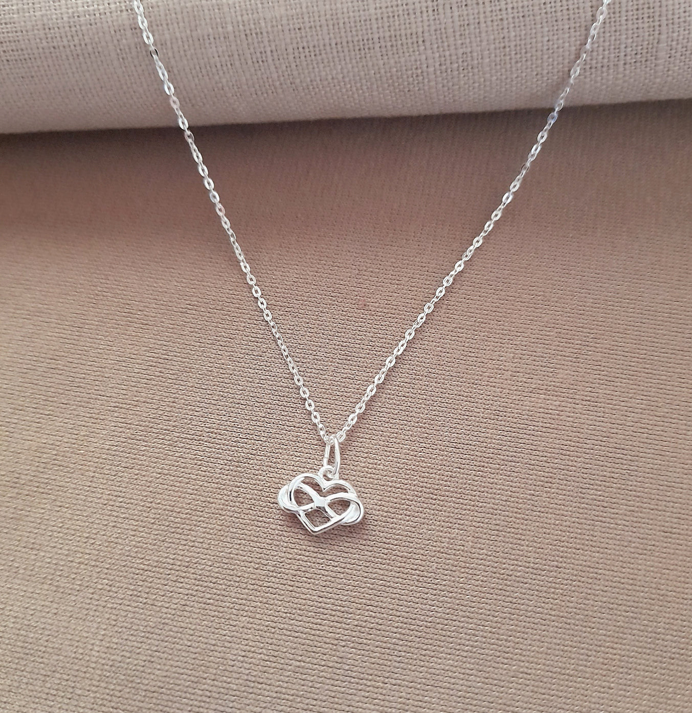 Infinity Heart Necklace Sterling Silver 925, Personalised Jewellery