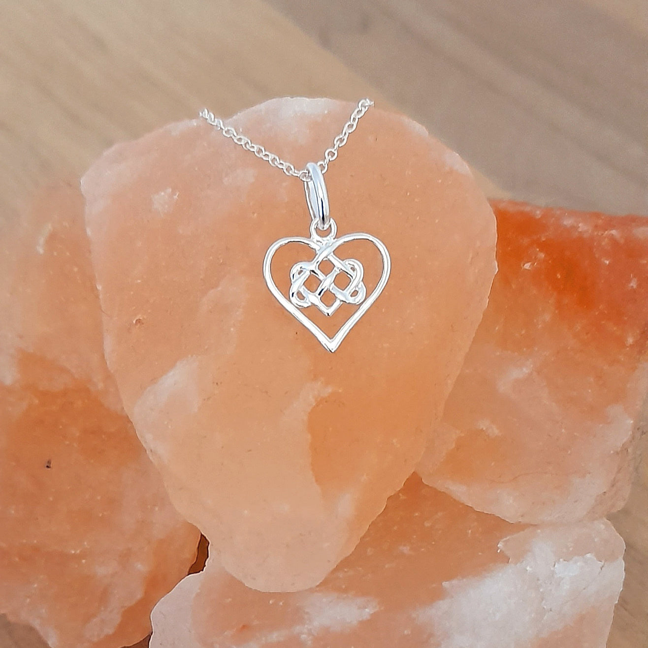 Infinity Knot Heart Necklace in Sterling Silver 925, Personalised Jewellery
