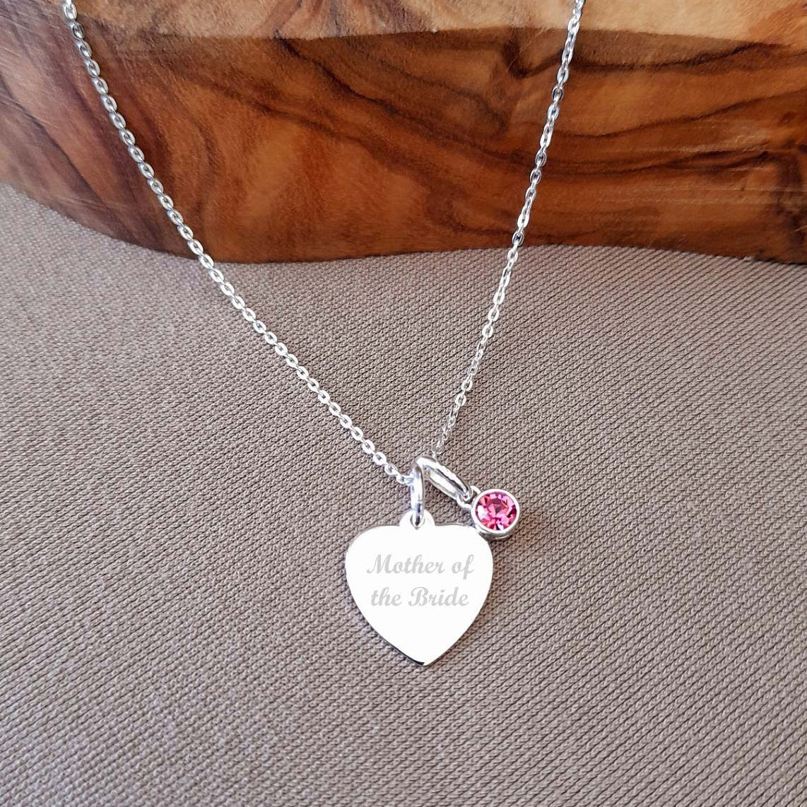 Mother of the Bride Necklace with Birthstone 925 Sterling Silver, Personalised Jewellery