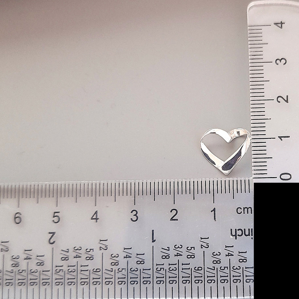 Graduation Gift, Ribbon Heart Necklace in Sterling Silver 925, Personalised Jewellery Gift