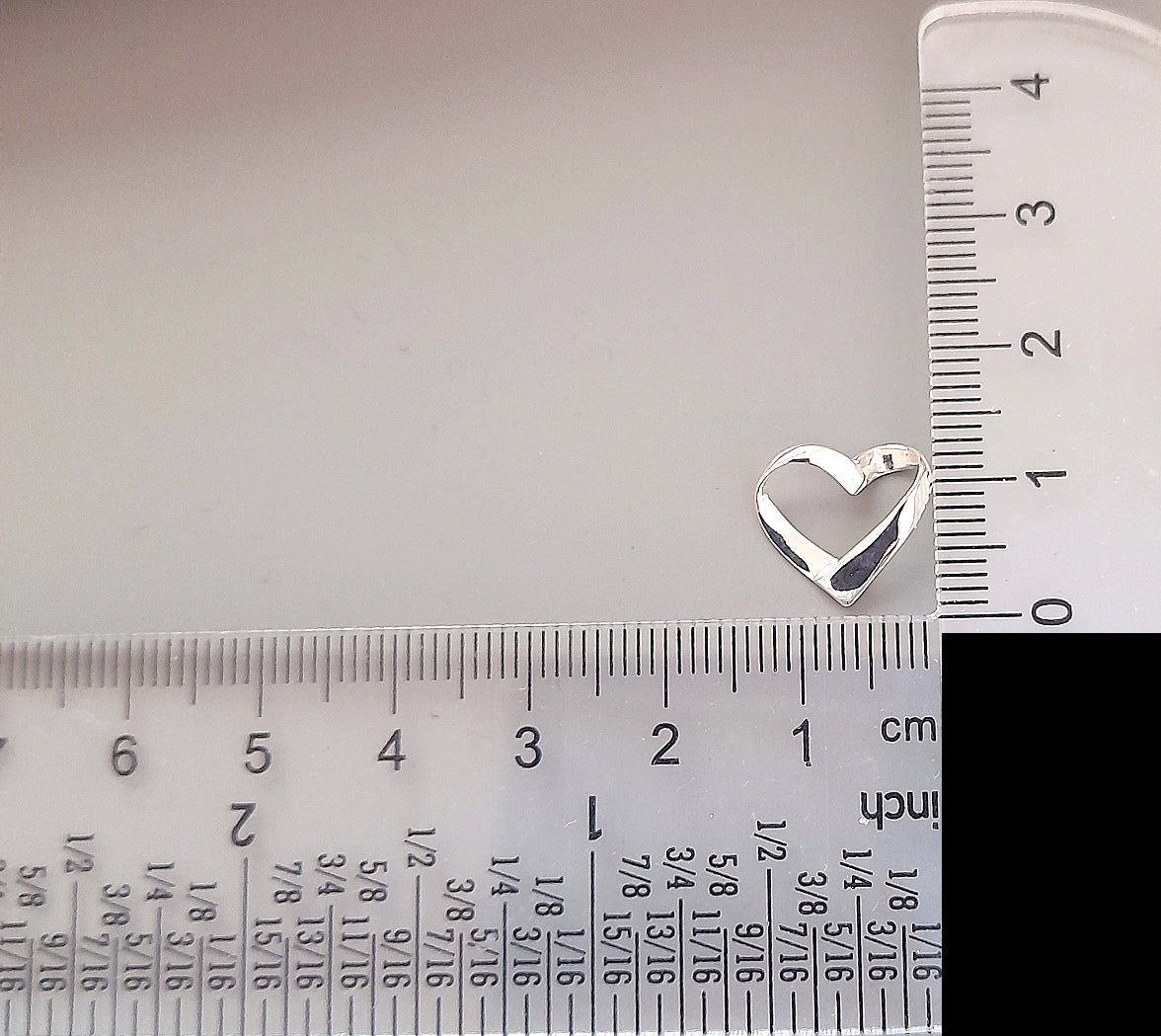 Ribbon Heart Necklace 925 Sterling Silver, Personalised Jewellery