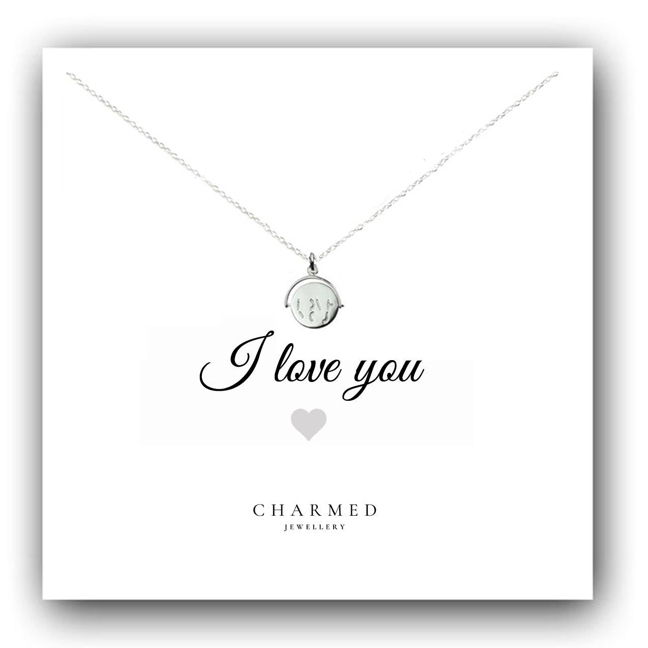 Spinner Necklace with Hidden Message in Sterling Silver 925, Personalised Jewellery Gift