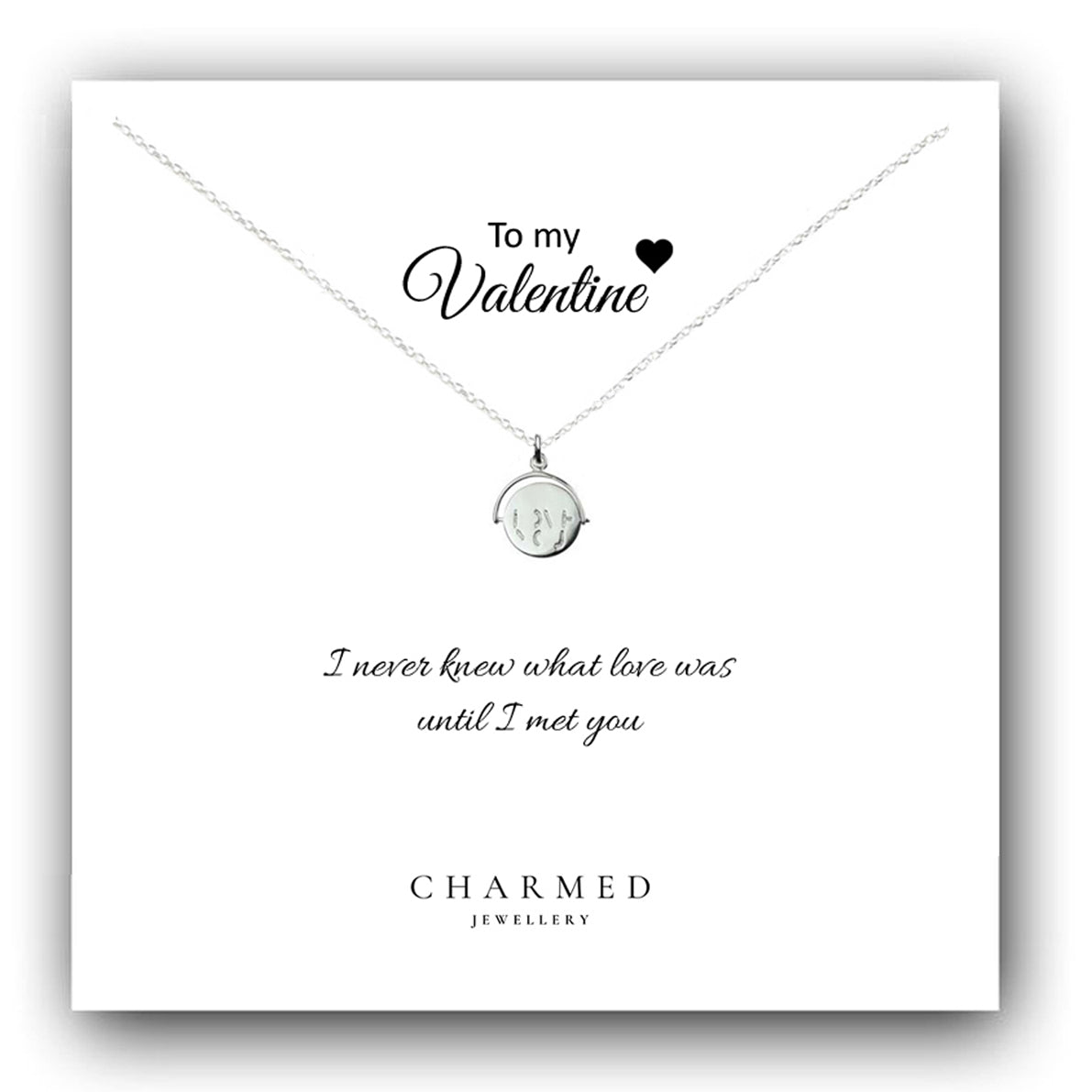 I Love You Spinner Hidden Message Necklace 925 Sterling Silver, Valentine's Gift