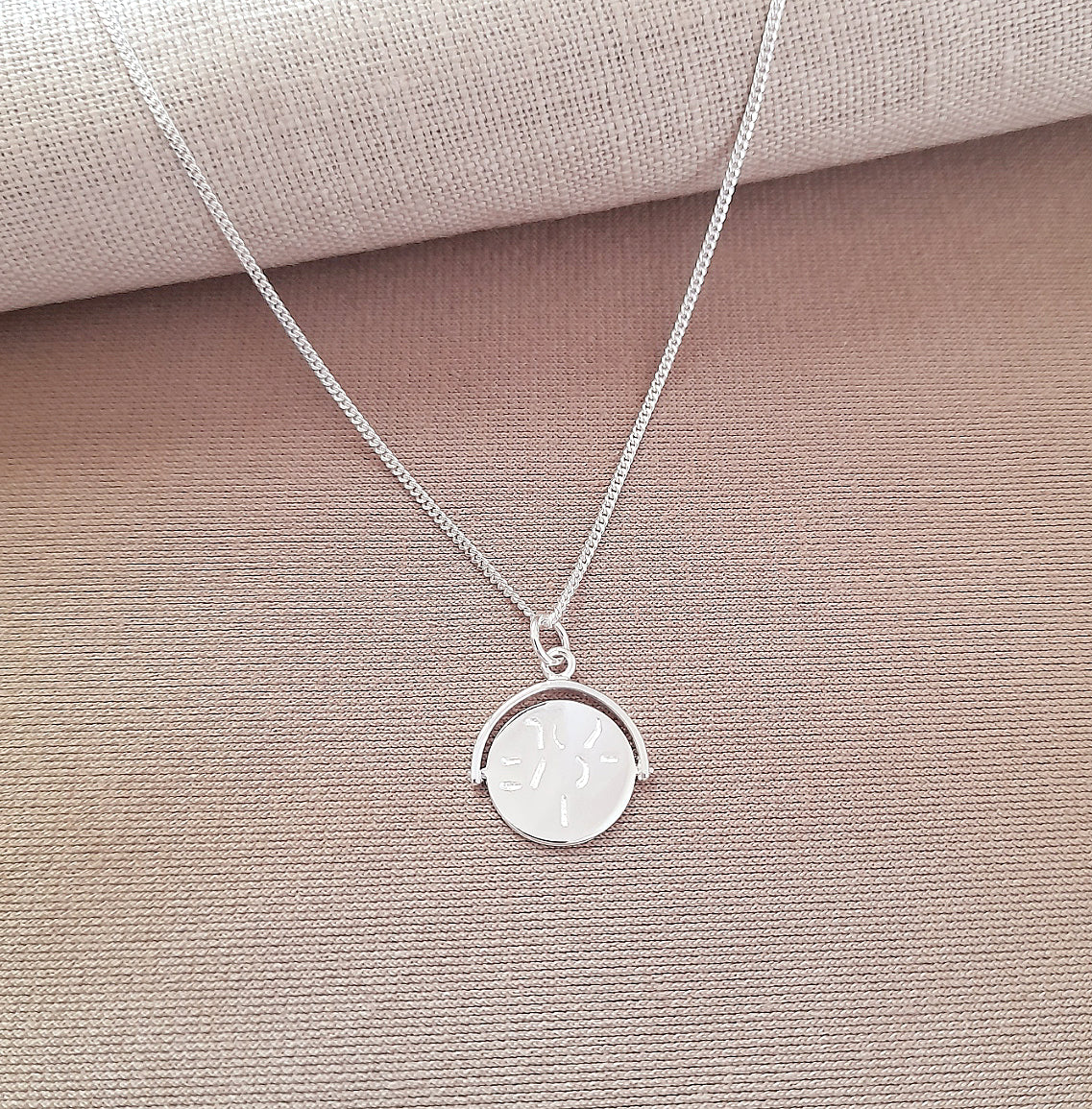 Spinner Necklace with Hidden Message in Sterling Silver 925, Personalised Jewellery Gift