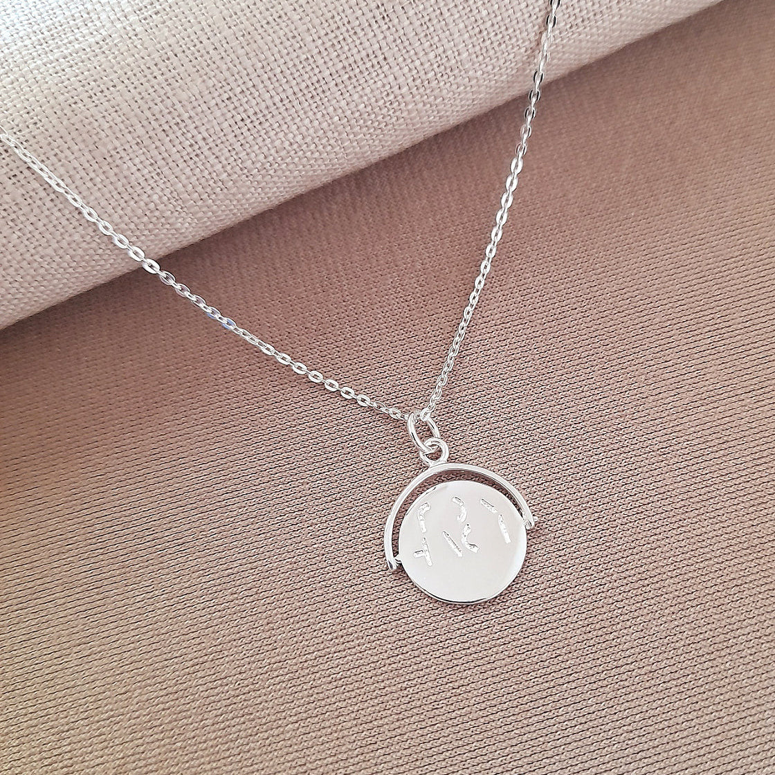 Spinner Necklace with Hidden "I Love You" Message in Sterling Silver 925 | Personalised Jewellery Gift