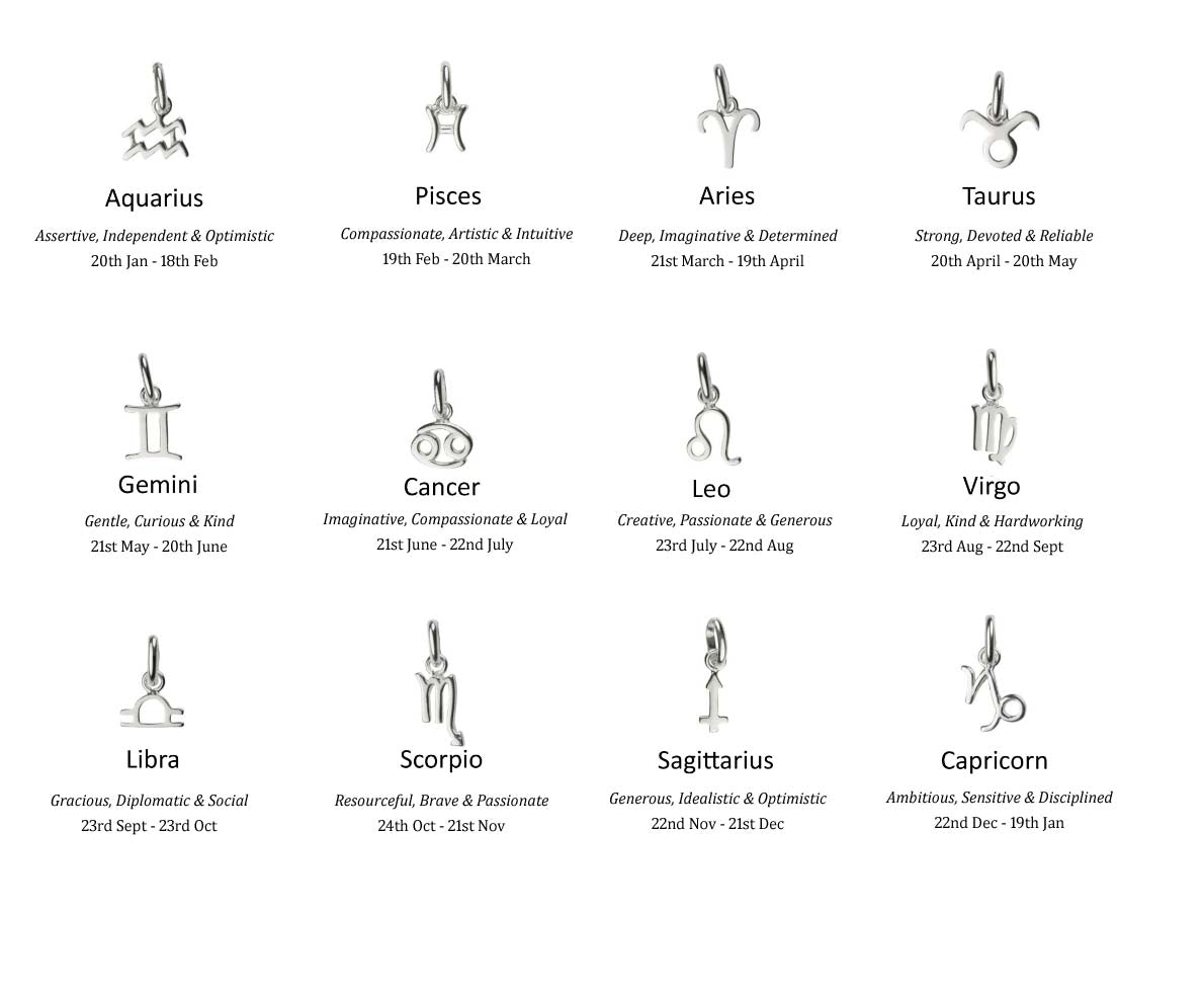 Sweet 16 Zodiac Necklace with Optional Birthstone in Sterling Silver 925, Personalised Jewellery Gift