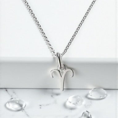 Aries Zodiac Necklace in Sterling Silver 925 | March–April Star Sign Jewellery Gift