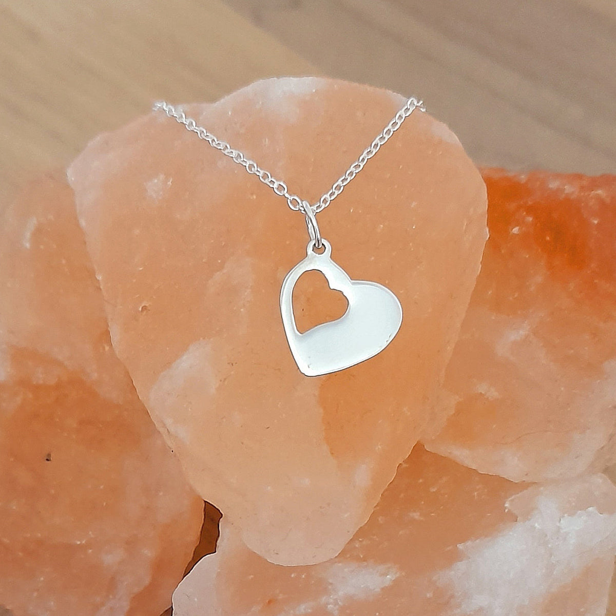 Granddaughter Cut Out Heart Necklace in Sterling Silver 925 | Personalised Jewellery Gift