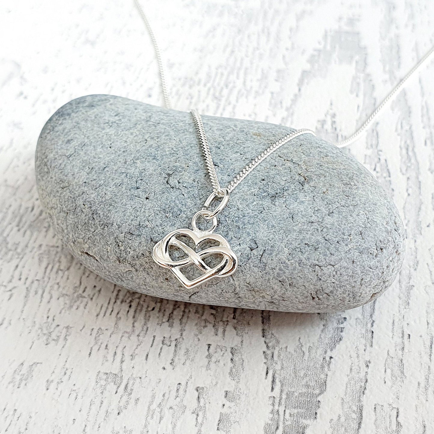 Granddaughter Infinity Heart Necklace & Earrings Set in Sterling Silver 925, Personalised Jewellery Gift
