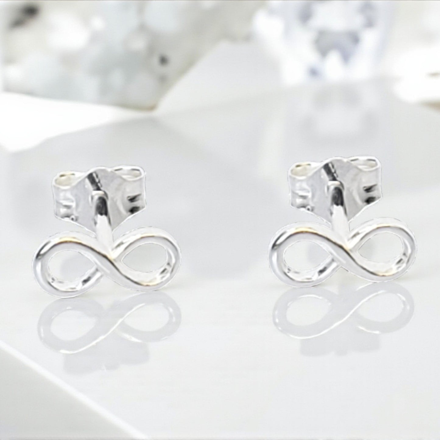 Sterling Silver Infinity Stud Earrings | Infinity Symbol Jewellery