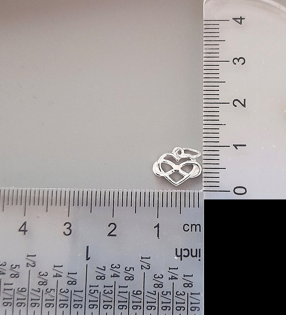 Flower Girl Gift infinity Heart Necklace in Sterling Silver 925, Personalised Jewellery Gift