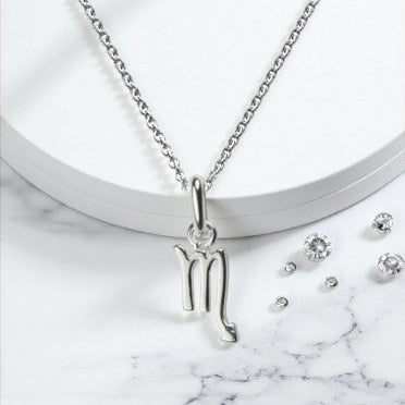 Scorpio Zodiac Necklace in Sterling Silver 925 | October–November Star Sign Jewellery Gift