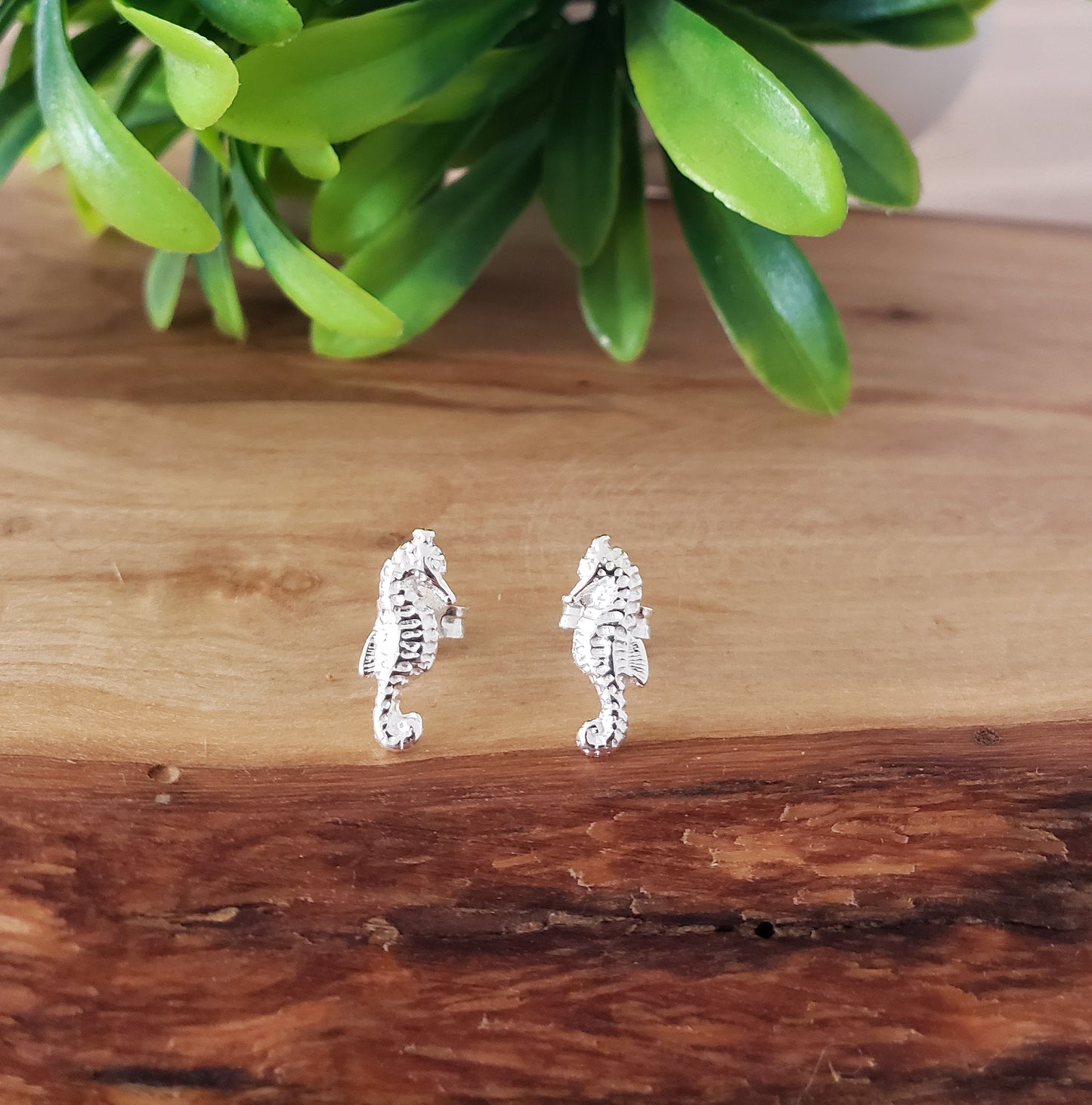 Sterling Silver Seahorse Stud Earrings | Ocean-Inspired Animal Jewellery