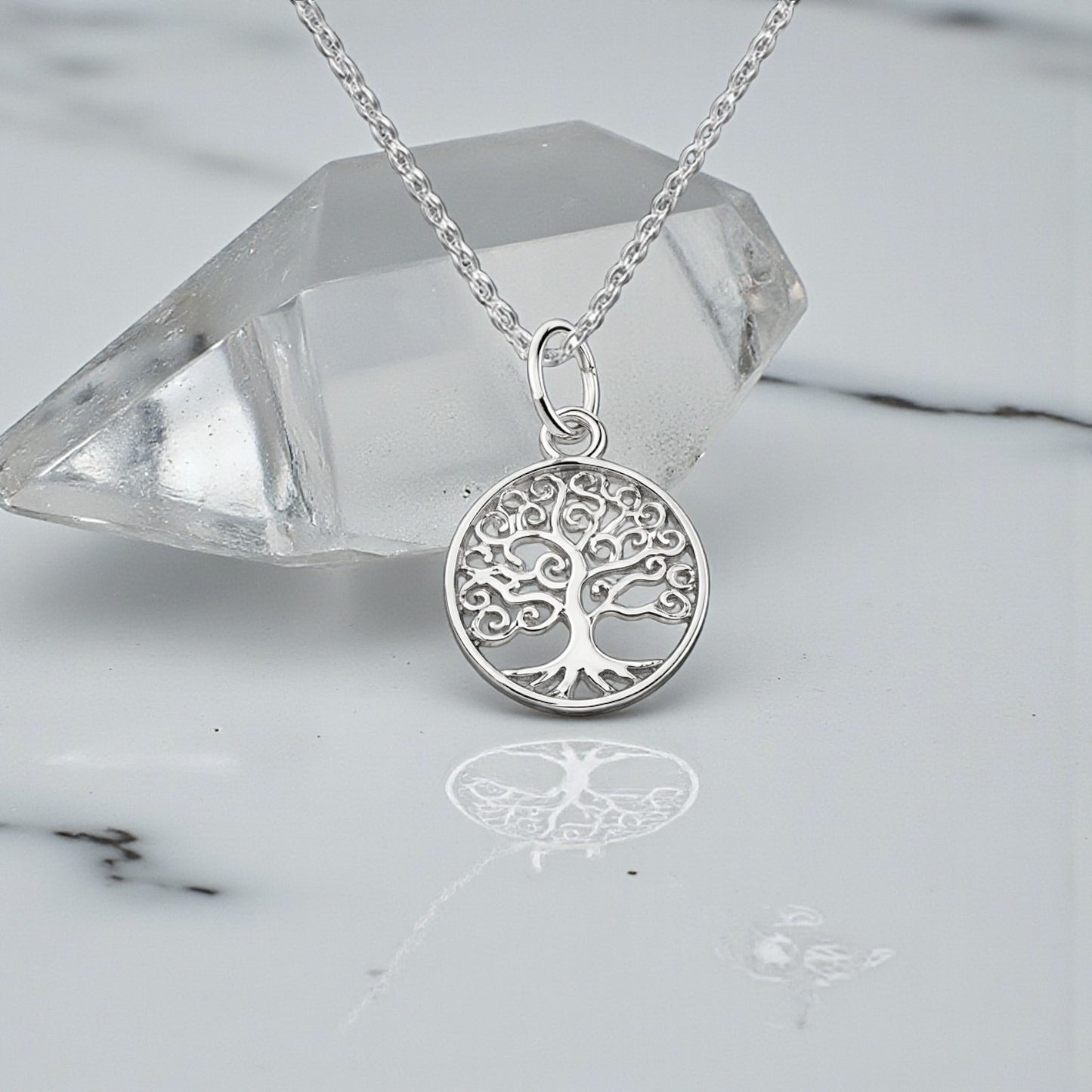 Tree of Life Necklace 12mm in Sterling Silver 925 | Meaningful Jewellery Gift