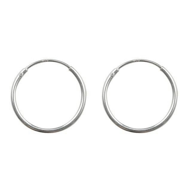 Tree of Life Hoop Earrings 15mm 925 Sterling Silver