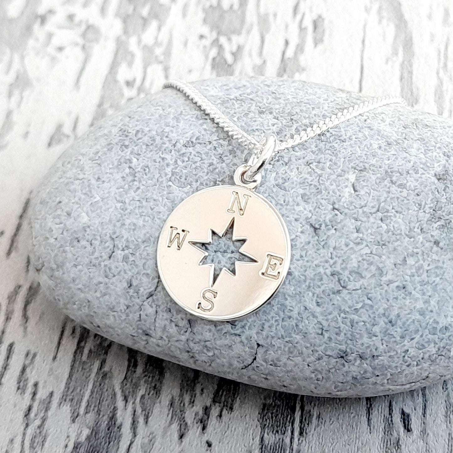 Graduation Gift, Compass Necklace in Sterling Silver 925, Personalised Jewellery Gift