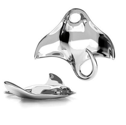 Manta Ray 925 Sterling Silver Necklace - Available in 14",16",18" & 20" Chains - Includes a Personalised Gift Message