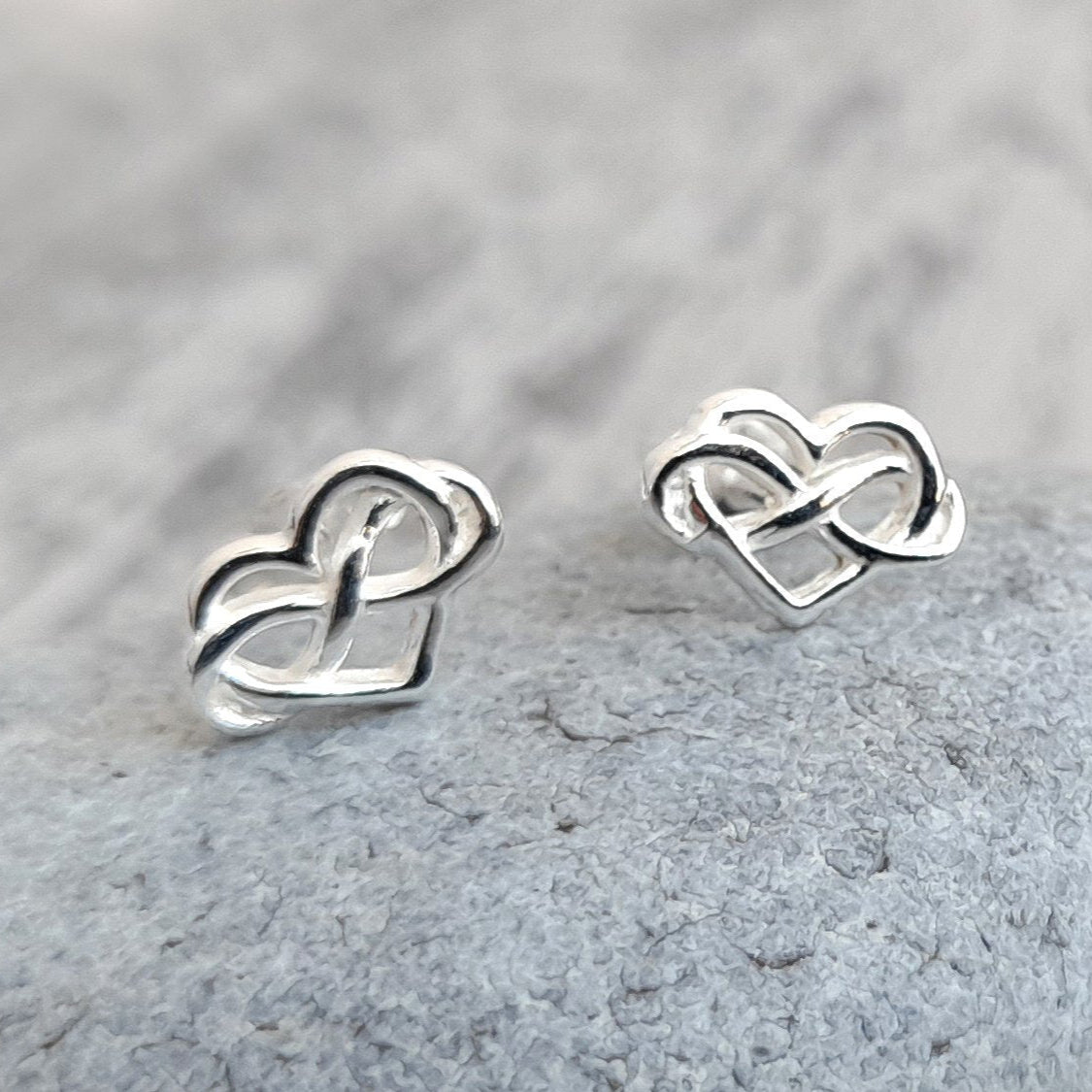 Sister Gift | Infinity Heart Stud Earrings | Personalised Jewellery Gift