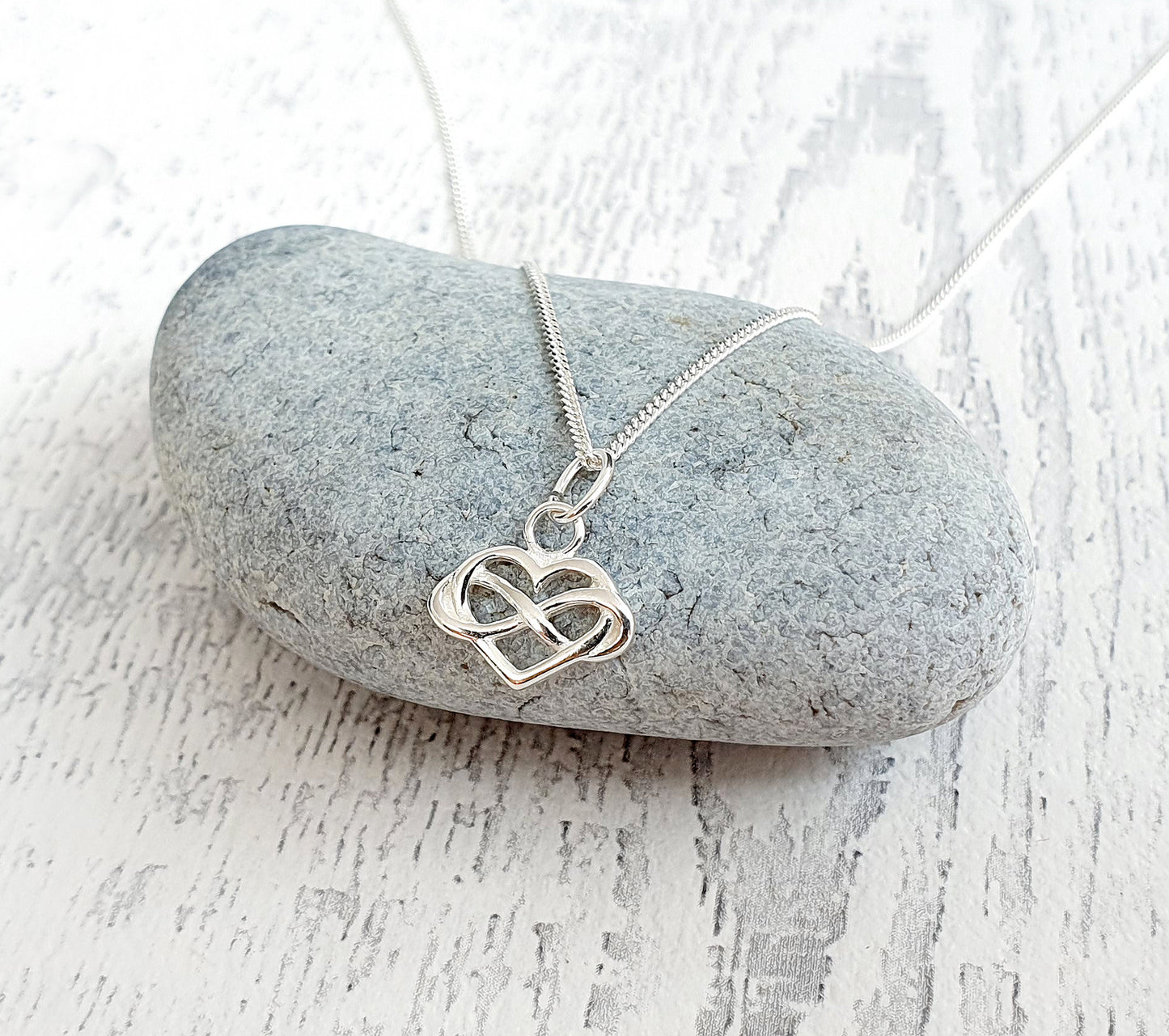 Flower Girl Gift infinity Heart Necklace in Sterling Silver 925, Personalised Jewellery Gift