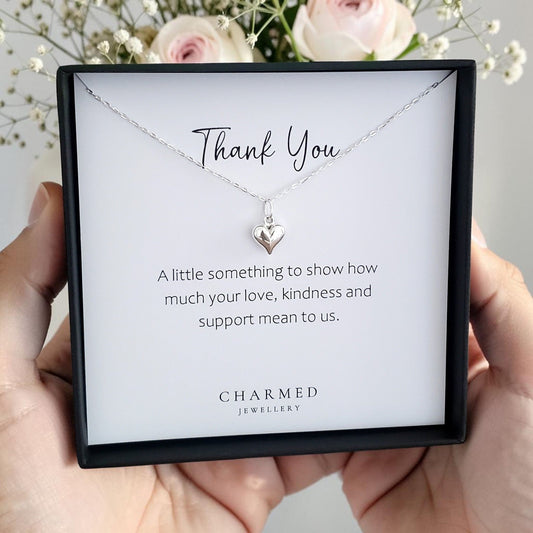 thank you jewellery gift with heartfelt message card