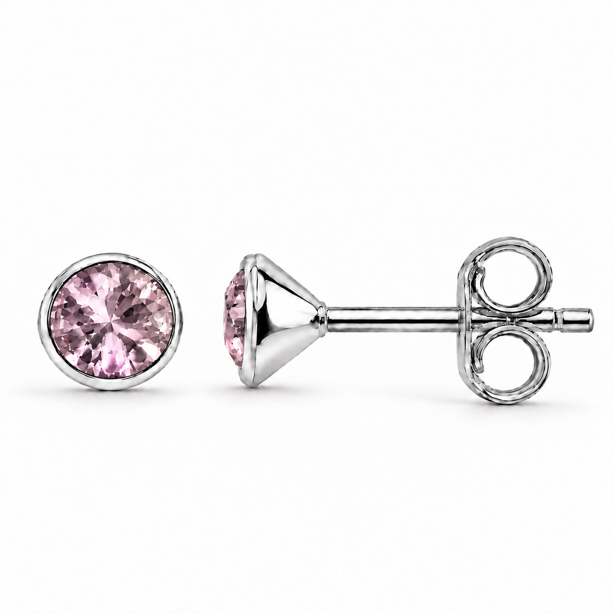 June Alexandrite Birthstone Stud Earrings in 925 sterling silver