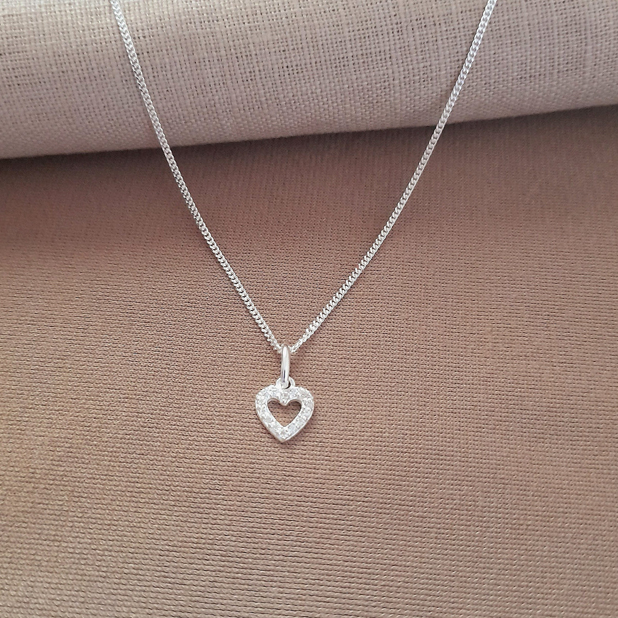 Grandma of the Groom Heart Necklace with Cubic Zirconia in Sterling Silver 925, Personalised Jewellery Gift