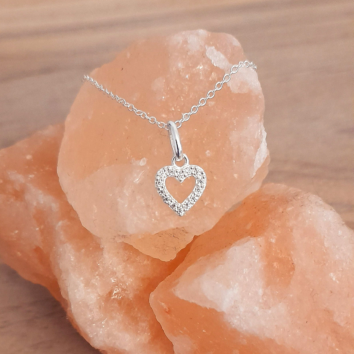 Daughter Heart Necklace with Cubic Zirconia in Sterling Silver 925 | Personalised Jewellery Gift