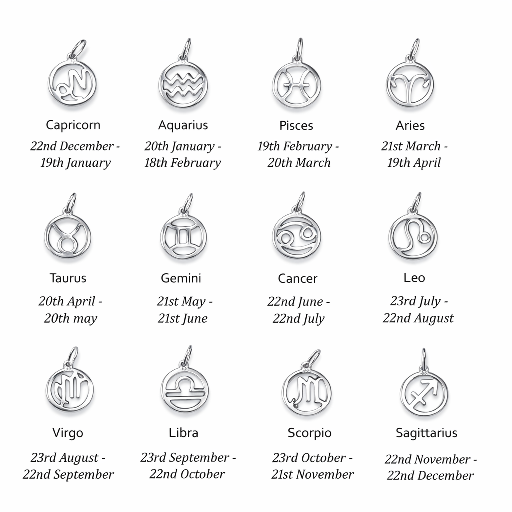 Zodiac Necklace in Sterling Silver 925 | Star Sign Jewellery Gift