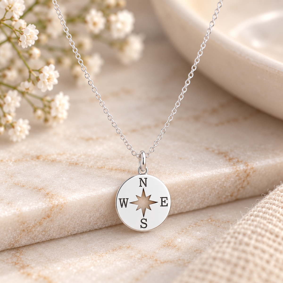 Compass Necklace | Sterling Silver 925 | Meaningful Jewellery Gift