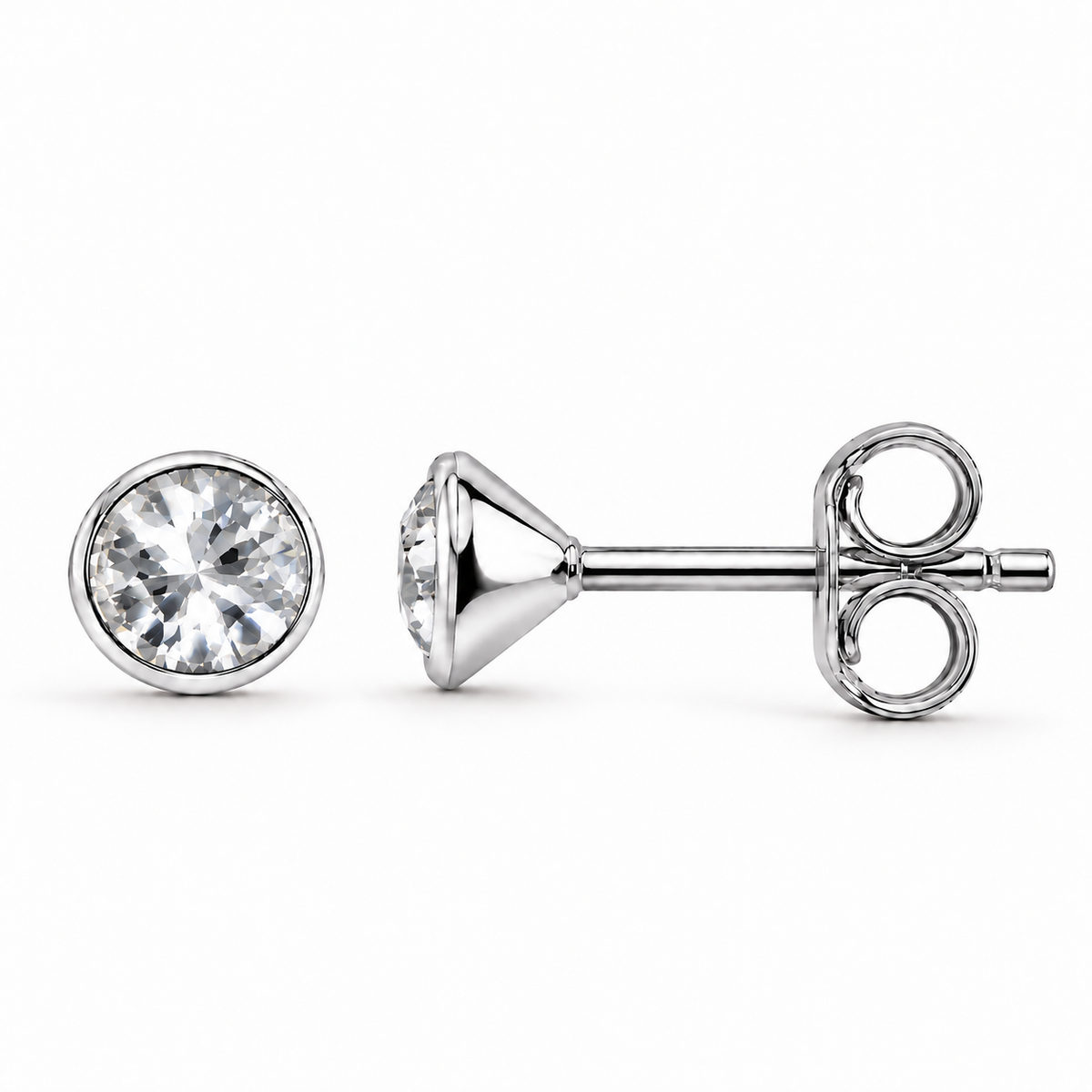 April Crystal Birthstone Stud Earrings in 925 sterling silver