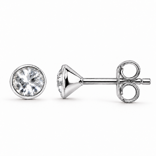 April Crystal Birthstone Stud Earrings in 925 sterling silver