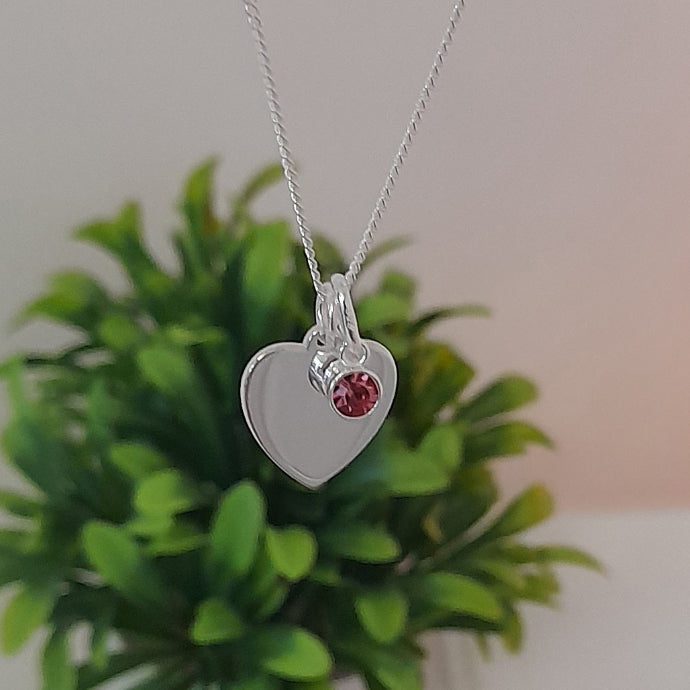 First Holy Communion Gift, Necklace with Birthstone 925 Sterling Silver, Engraved Personalised Jewellery