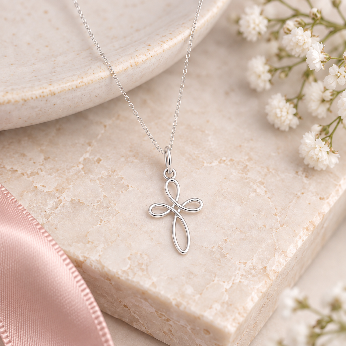 925 Sterling Silver Eternity Cross Necklace – religious jewellery