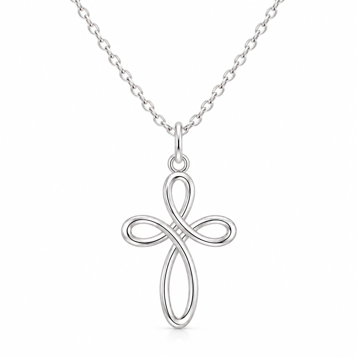 Eternity Cross Necklace in 925 sterling silver