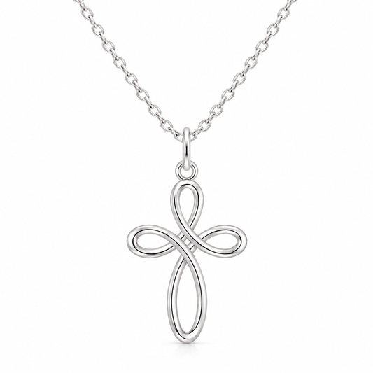 Eternity Cross Necklace in 925 sterling silver