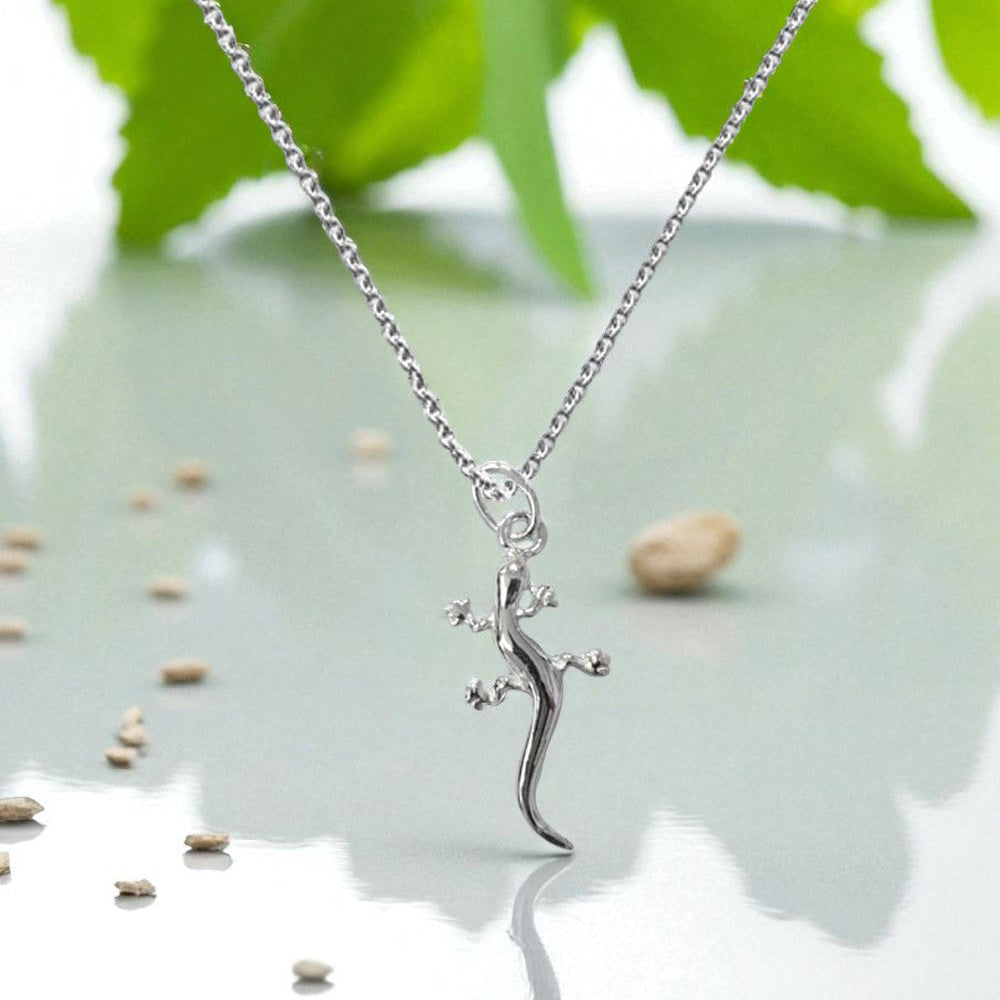 Gecko Necklace in Sterling Silver 925 | Personalised Jewellery Gift