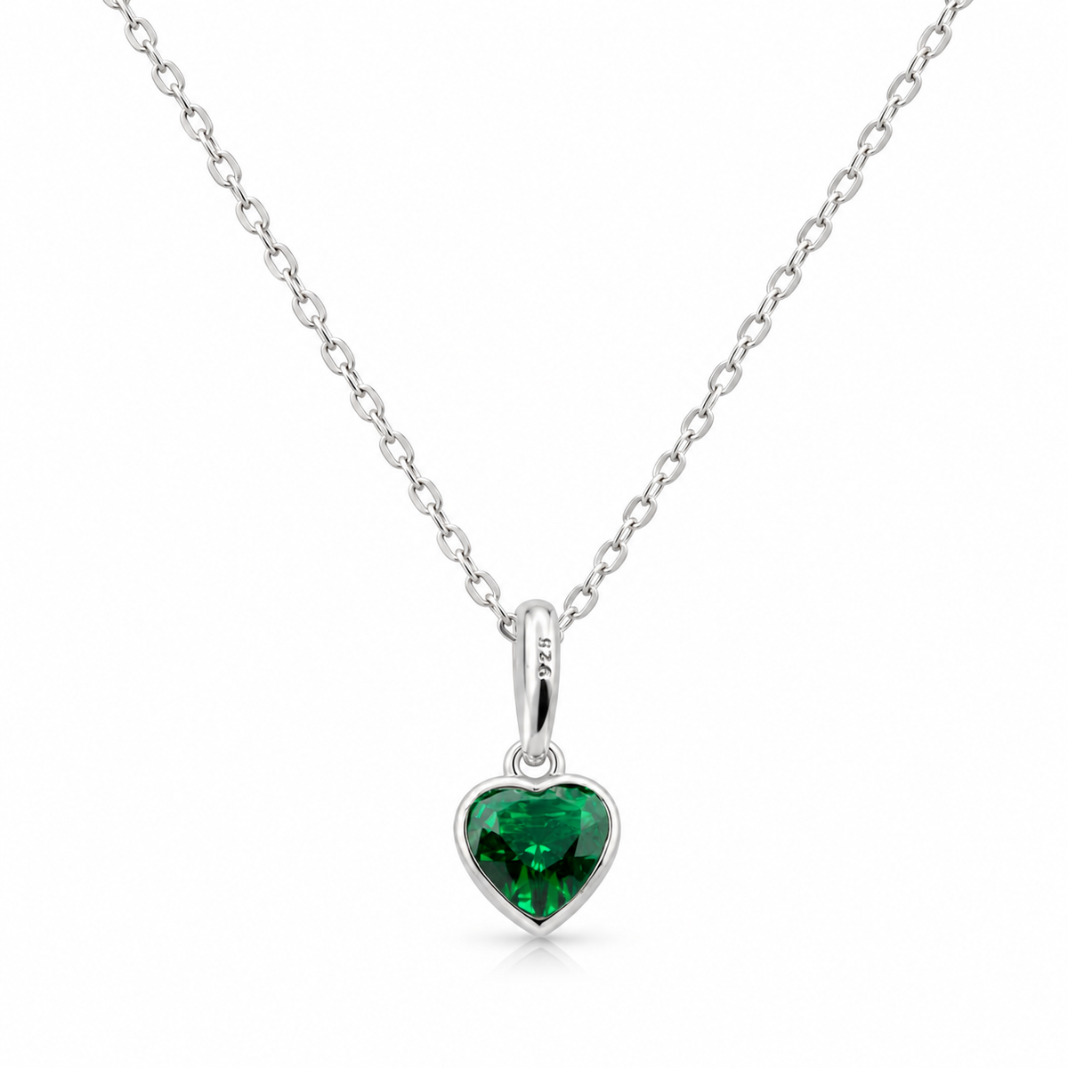 Heart Birthstone Necklace in 925 sterling silver