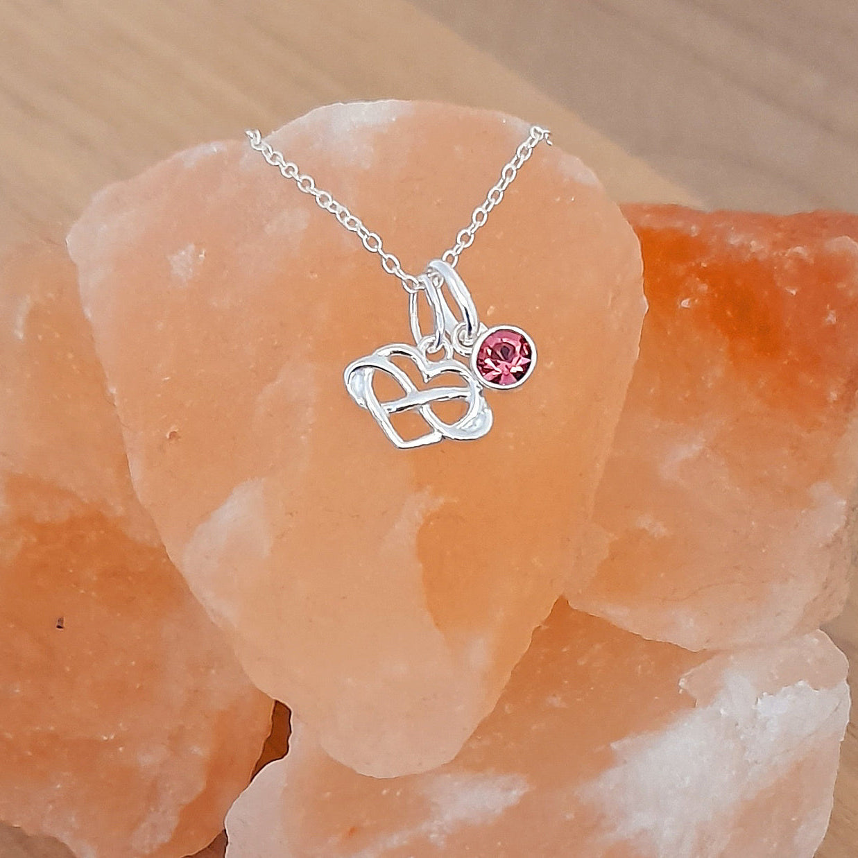 Mother of the Groom Infinity Heart Necklace with Birthstone – Sterling Silver 925 | Personalised Jewellery Gift